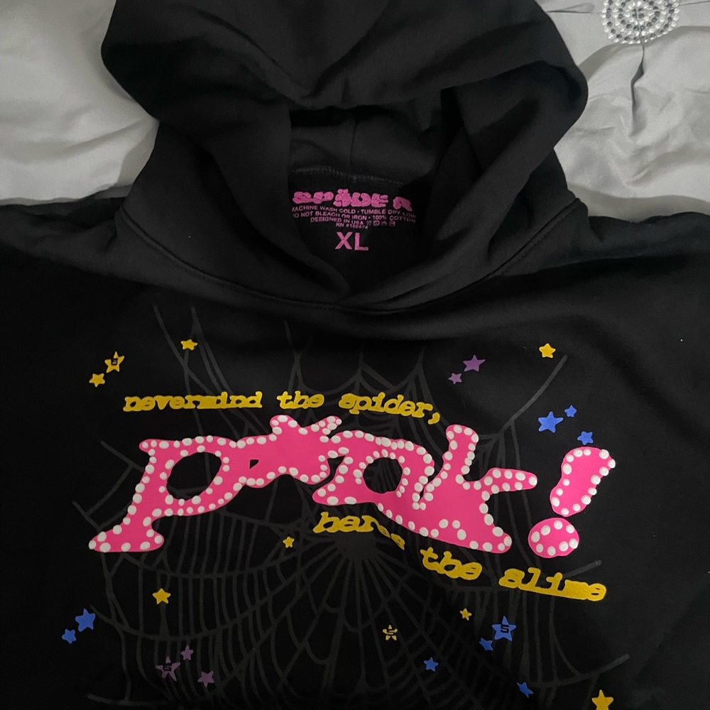 Sp5der hoodie in black size xl